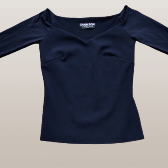 New Chiara Boni Black Fitted Top Made in Italy | Size Small - Picture 1 of 6
